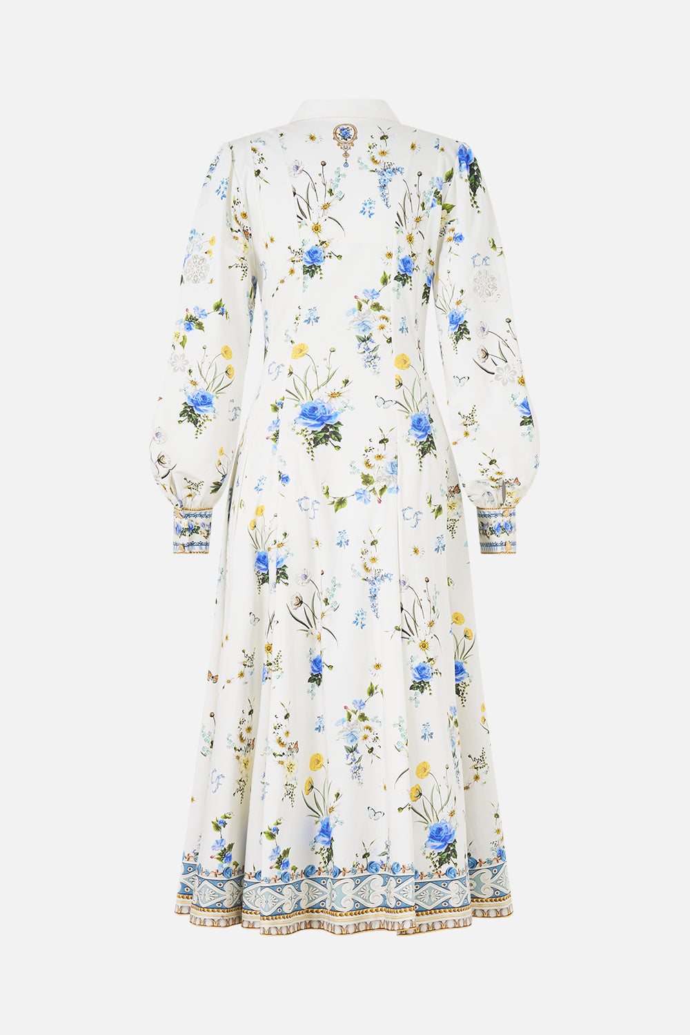 BUTTON FRONT MIDI SHIRT DRESS DANDELION SKIES