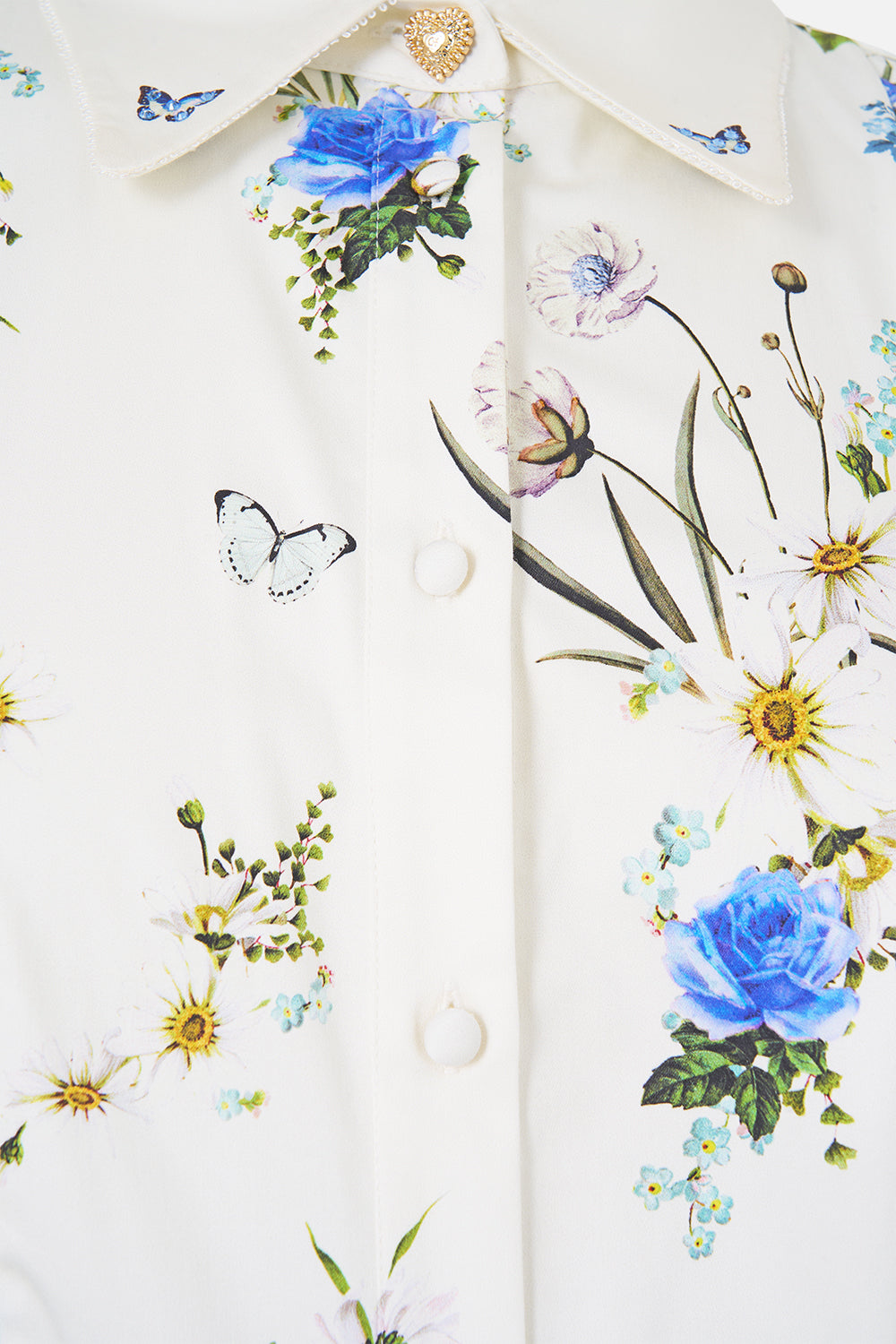 BUTTON FRONT MIDI SHIRT DRESS DANDELION SKIES
