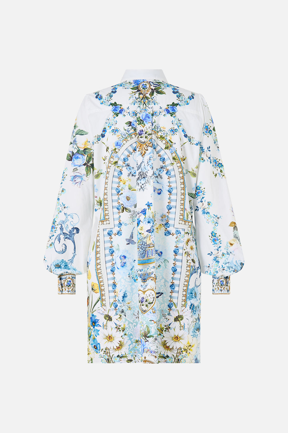 COLLARED SHIRT DRESS WITH PINTUCKS DANDELION SKIES