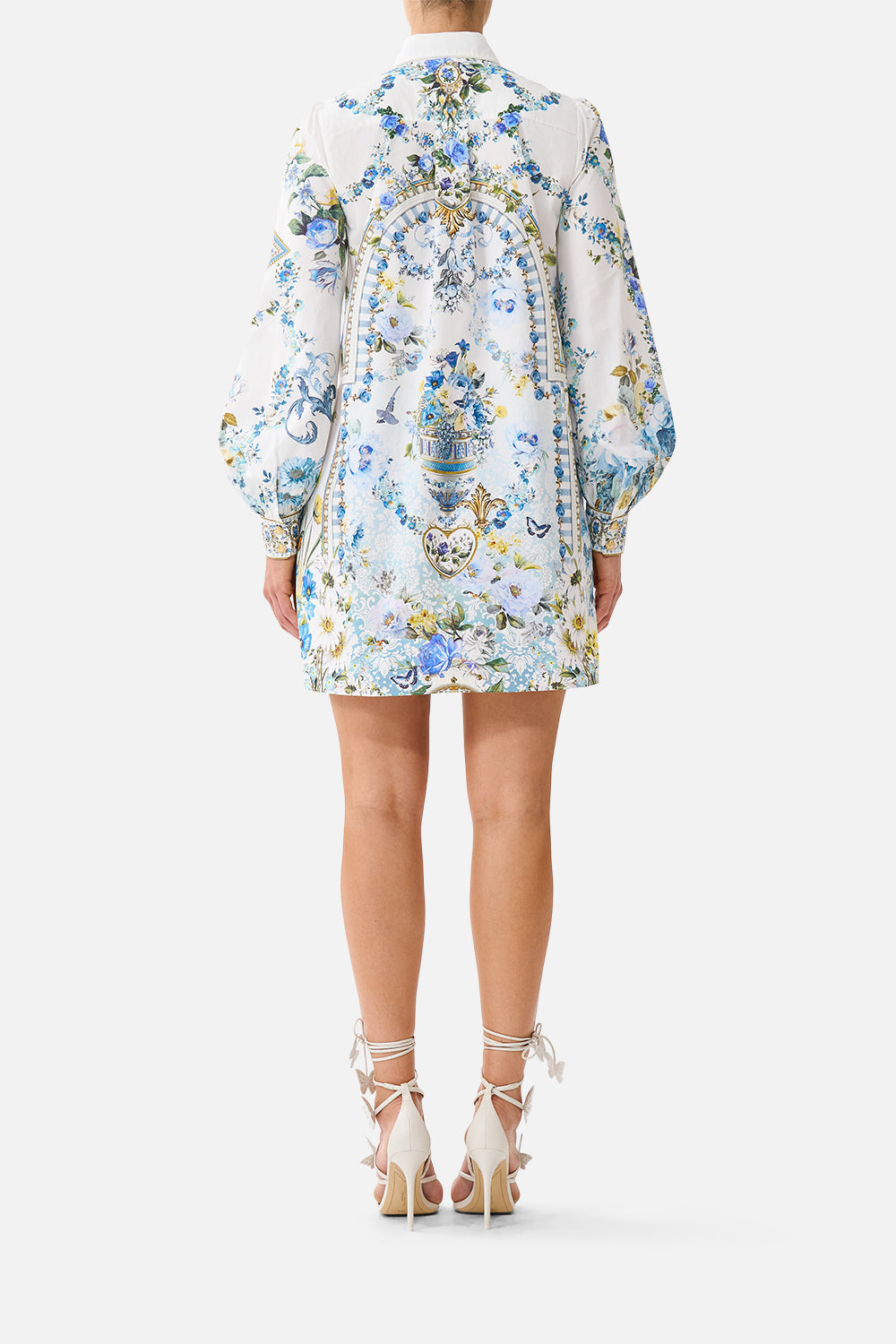 COLLARED SHIRT DRESS WITH PINTUCKS DANDELION SKIES