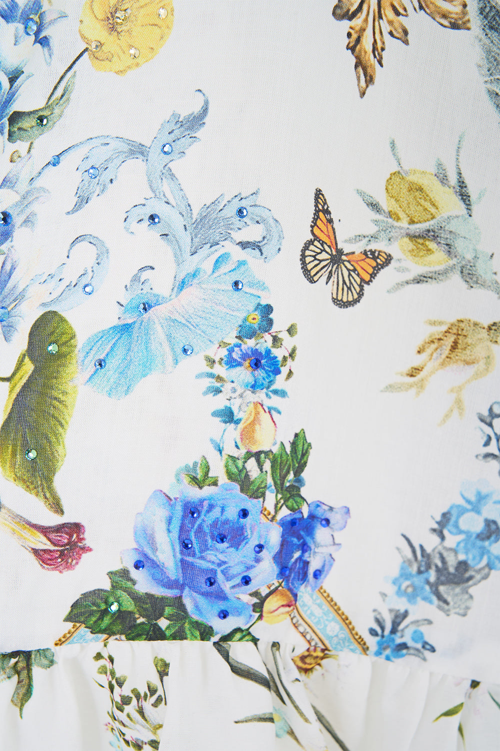 The CAMILLA LONG SLEEVE COLLARED SHIRT CLOAKED IN BAROQUE in our  print.