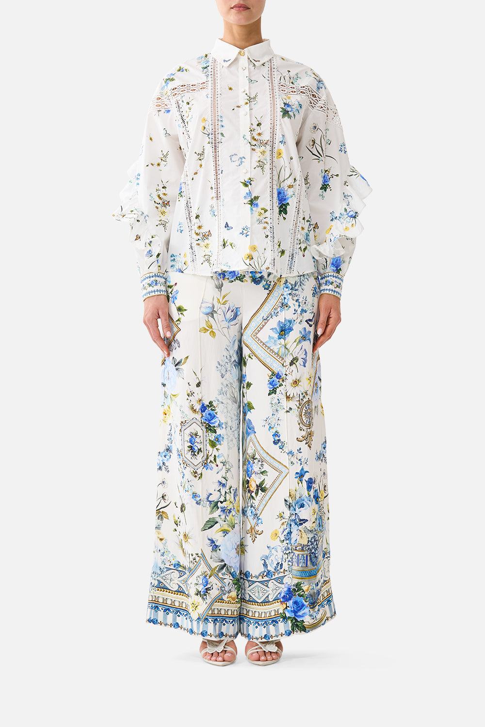 SCARF BELT WIDE LEG PANT DANDELION SKIES