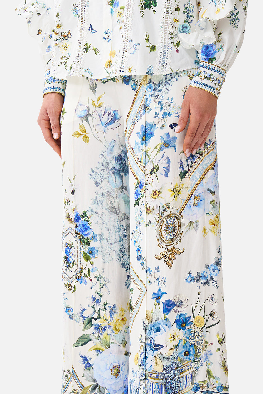 SCARF BELT WIDE LEG PANT DANDELION SKIES