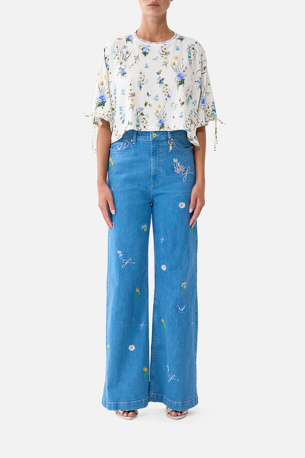 BOXY CROP TEE DANDELION SKIES