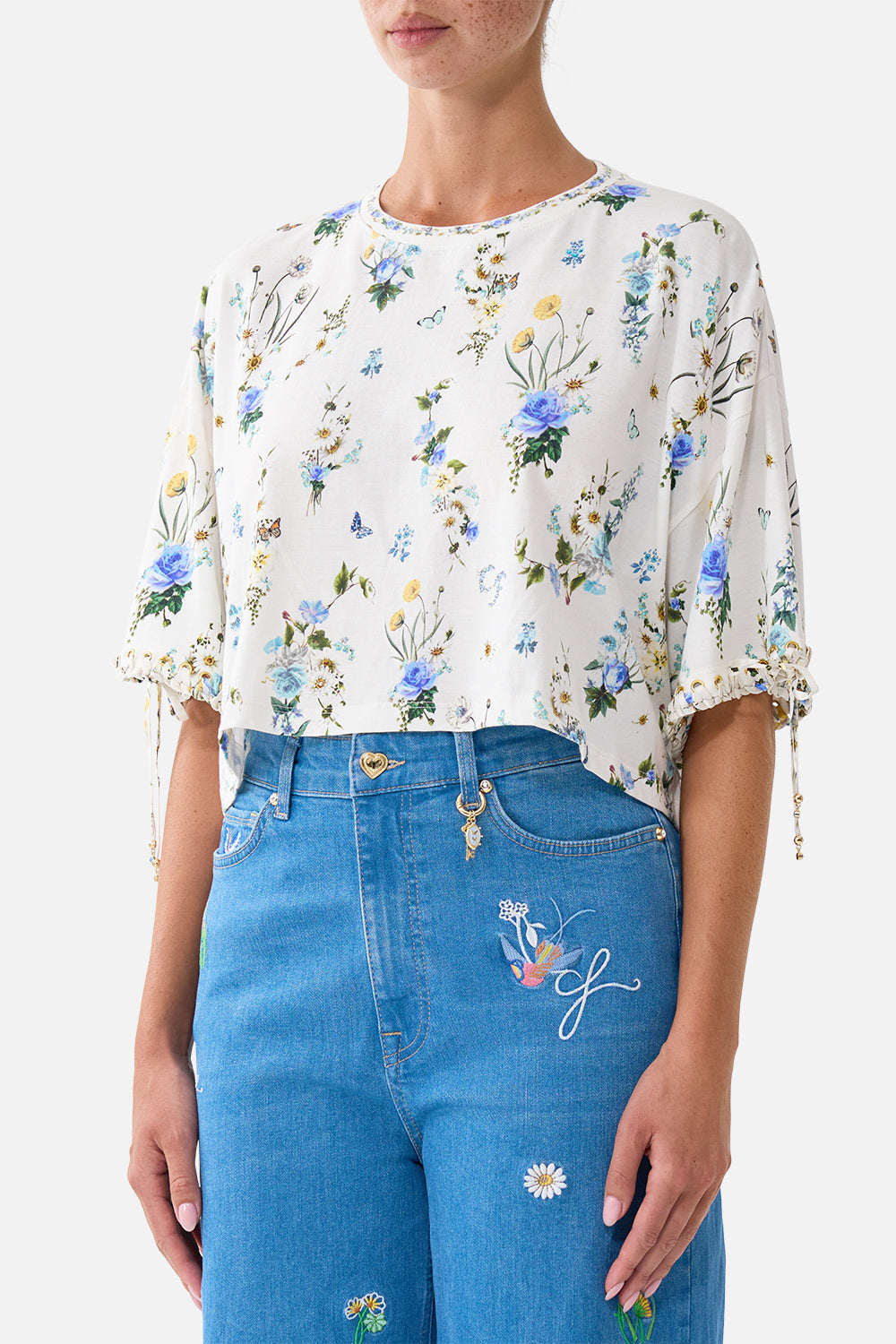 BOXY CROP TEE DANDELION SKIES