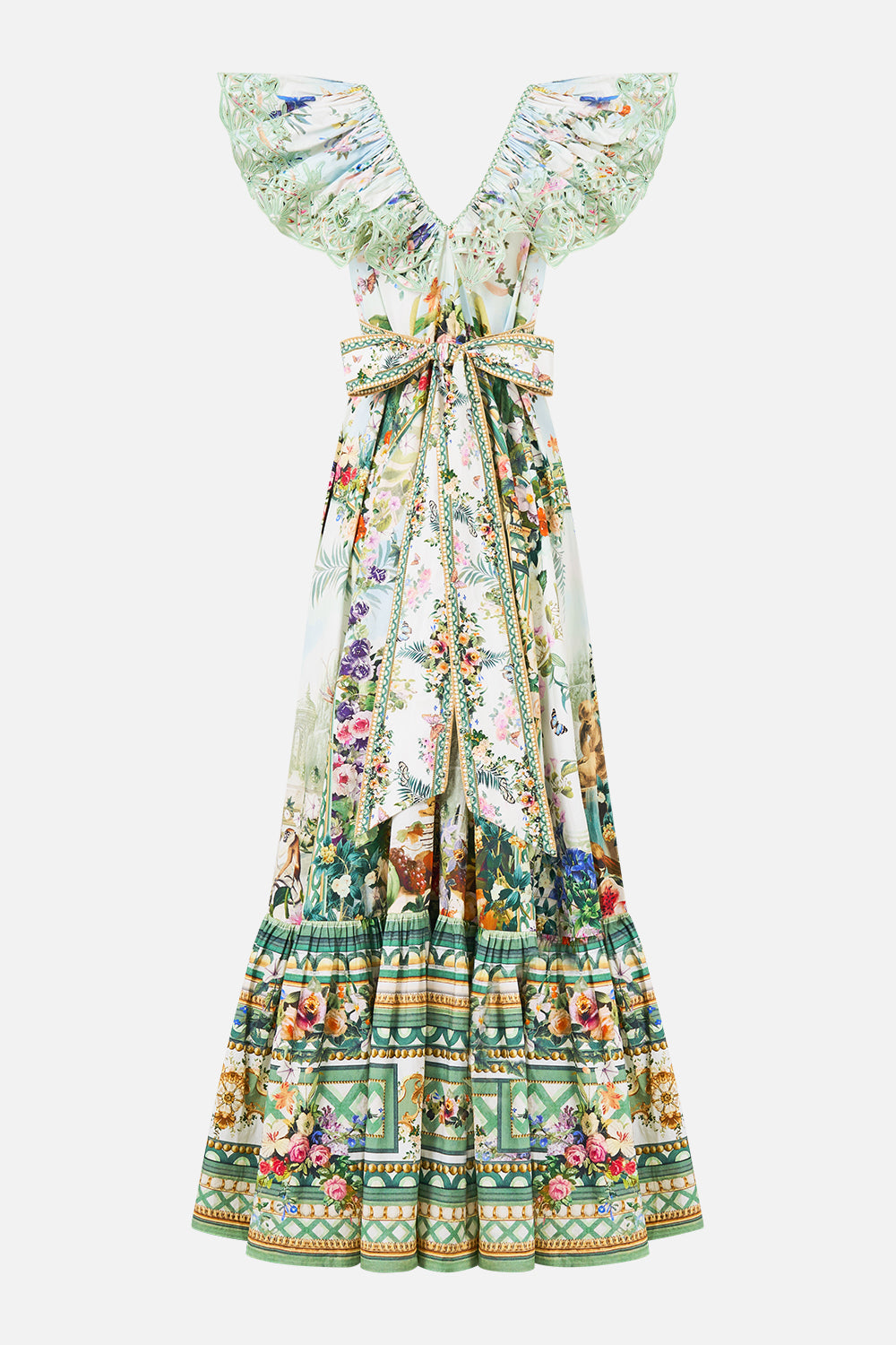 FRILL NECK DRESS WITH HARDWARE ART FOR THE EMPRESS