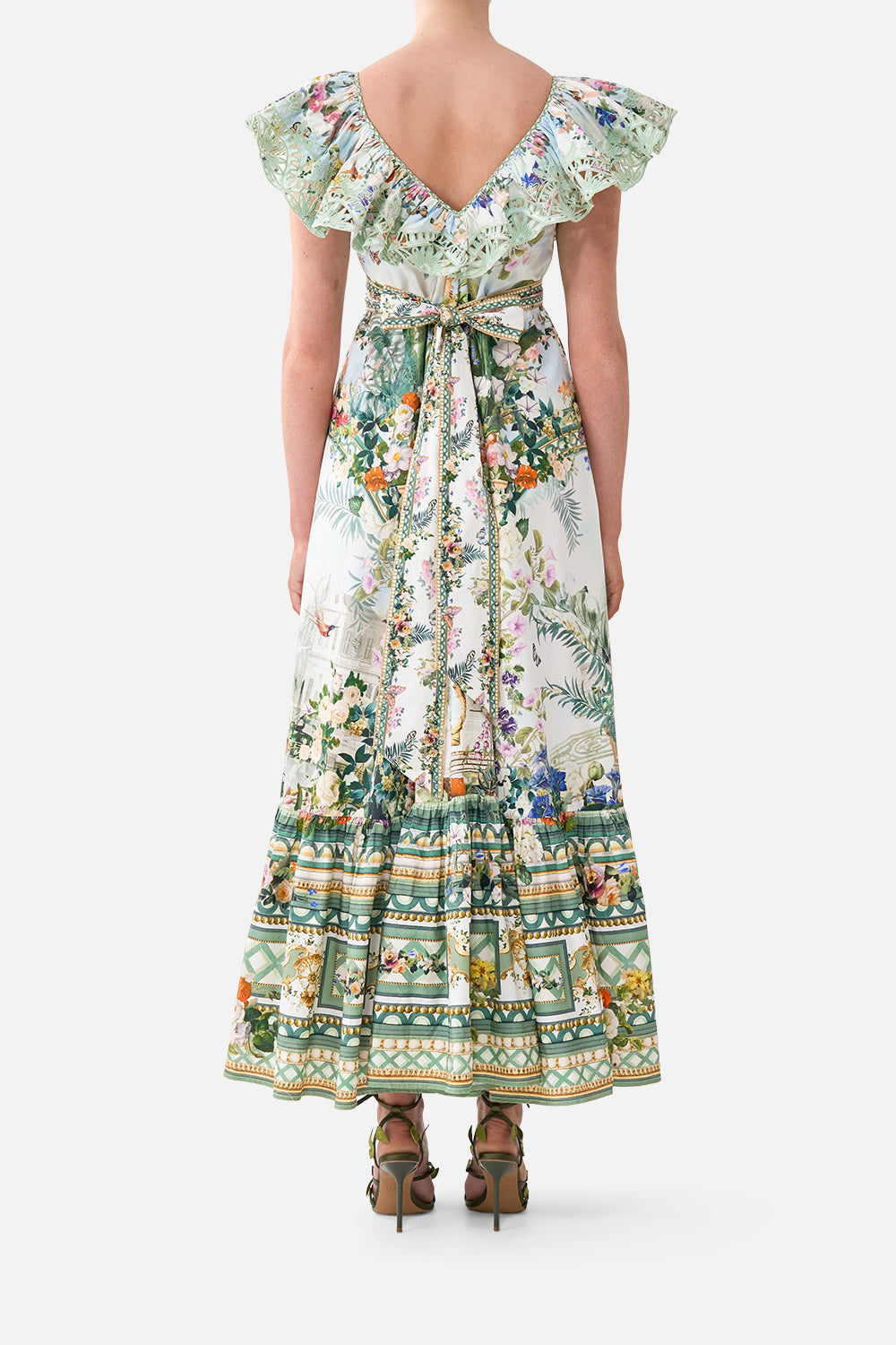 FRILL NECK DRESS WITH HARDWARE ART FOR THE EMPRESS