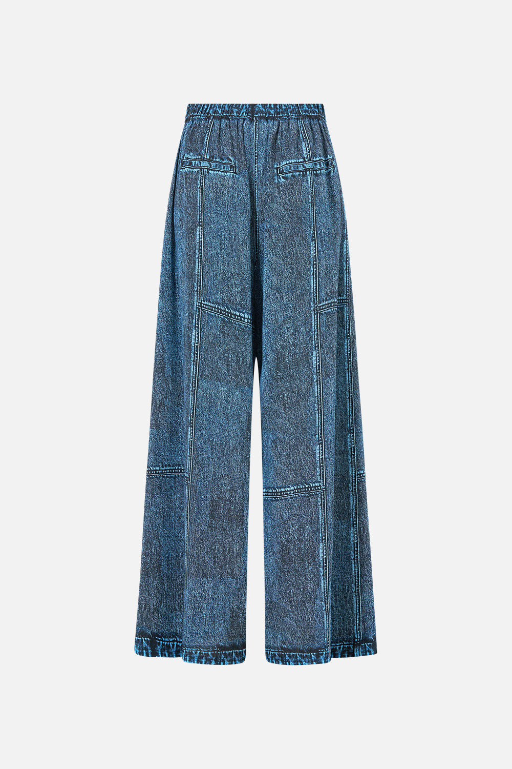 The CAMILLA Wide Leg Trouser With Front Pockets The Porcelain Parlour in our The Porcelain Parlour print.