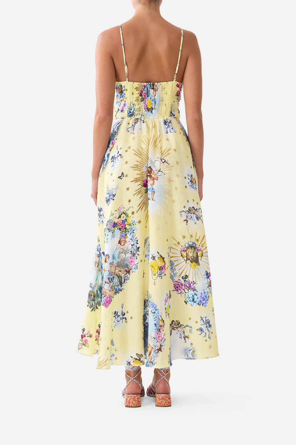 The CAMILLA Waistband Dress With Tie Detail Chinoiserie Child in our Chinoiserie Child print.