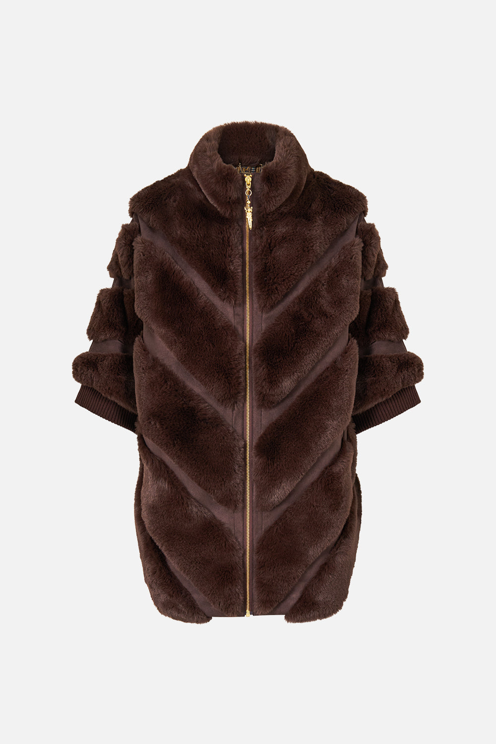 FAUX FUR STRIPE SLOUCH JACKET ANIMALS IN THE PALACE