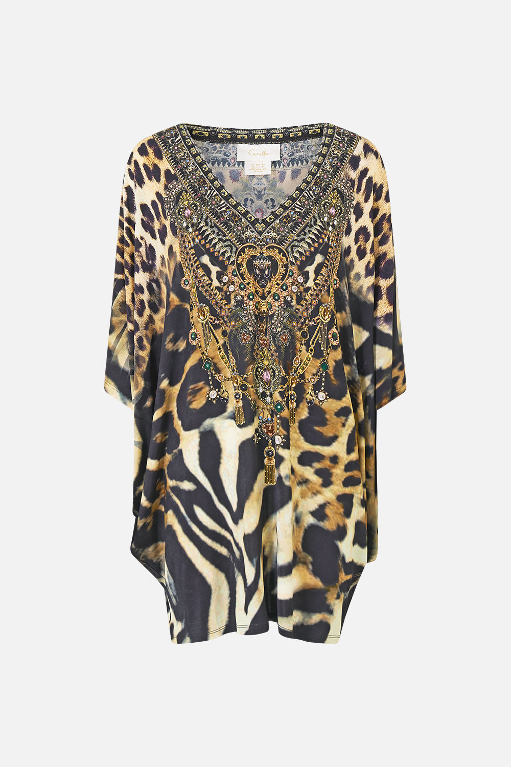 The CAMILLA Bat Sleeve Dress Leotigra Land in our Leotigra Land print.