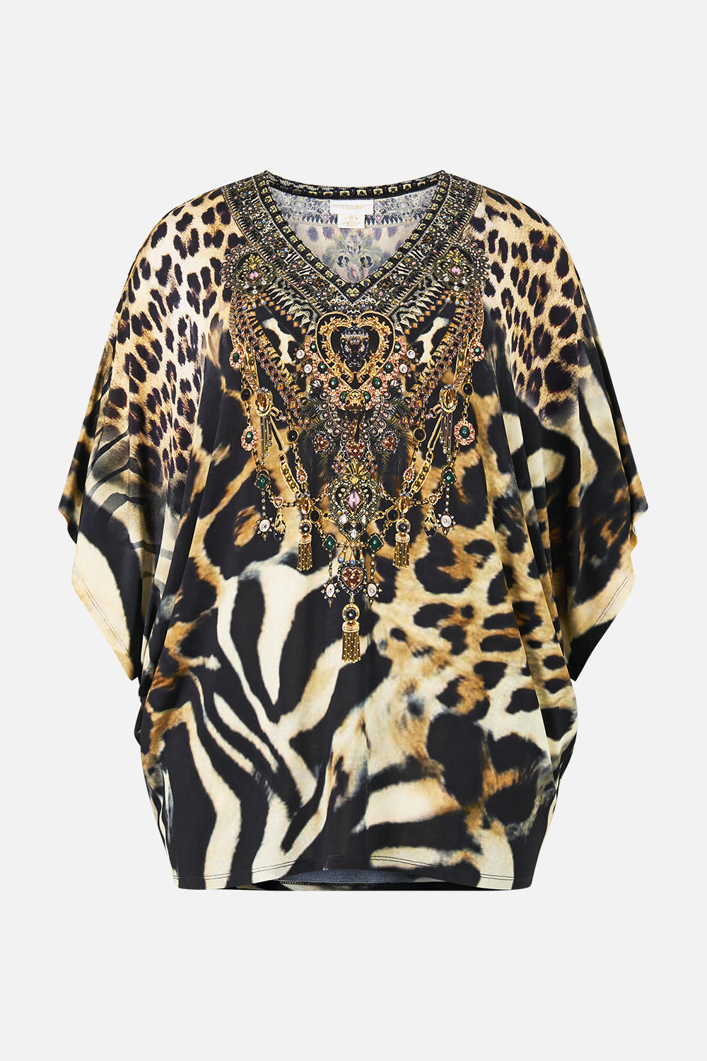 The CAMILLA Bat Sleeve Dress Leotigra Land in our Leotigra Land print.