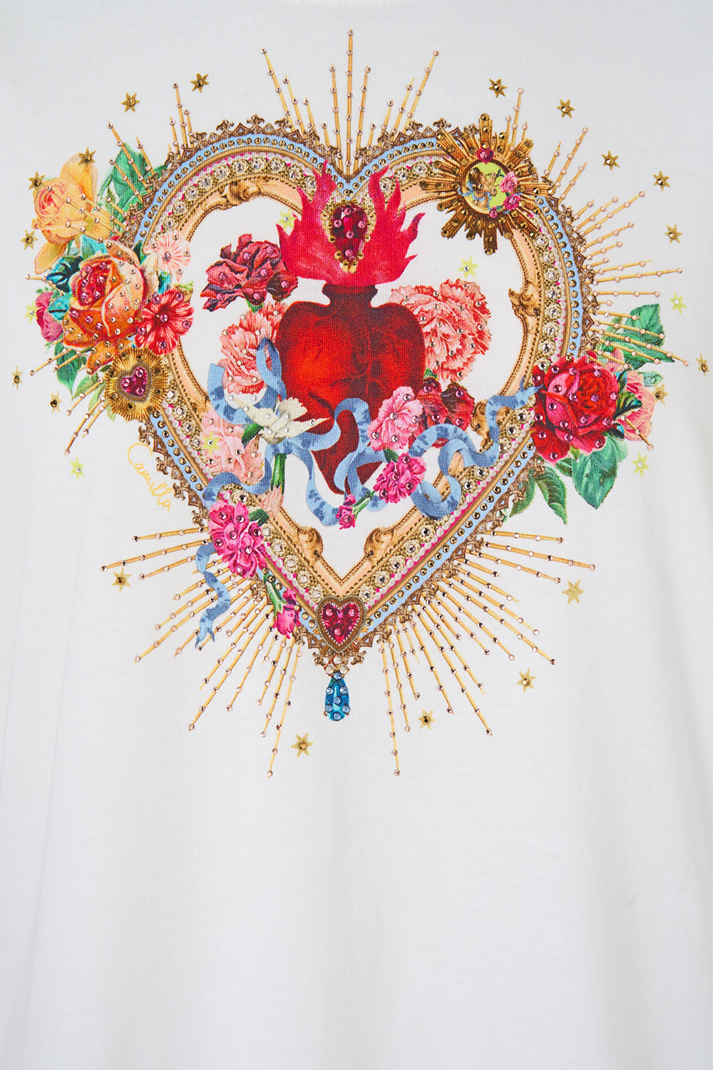 The CAMILLA SLIM FIT ROUND NECK T-SHIRT PAINTED PRAYERS
