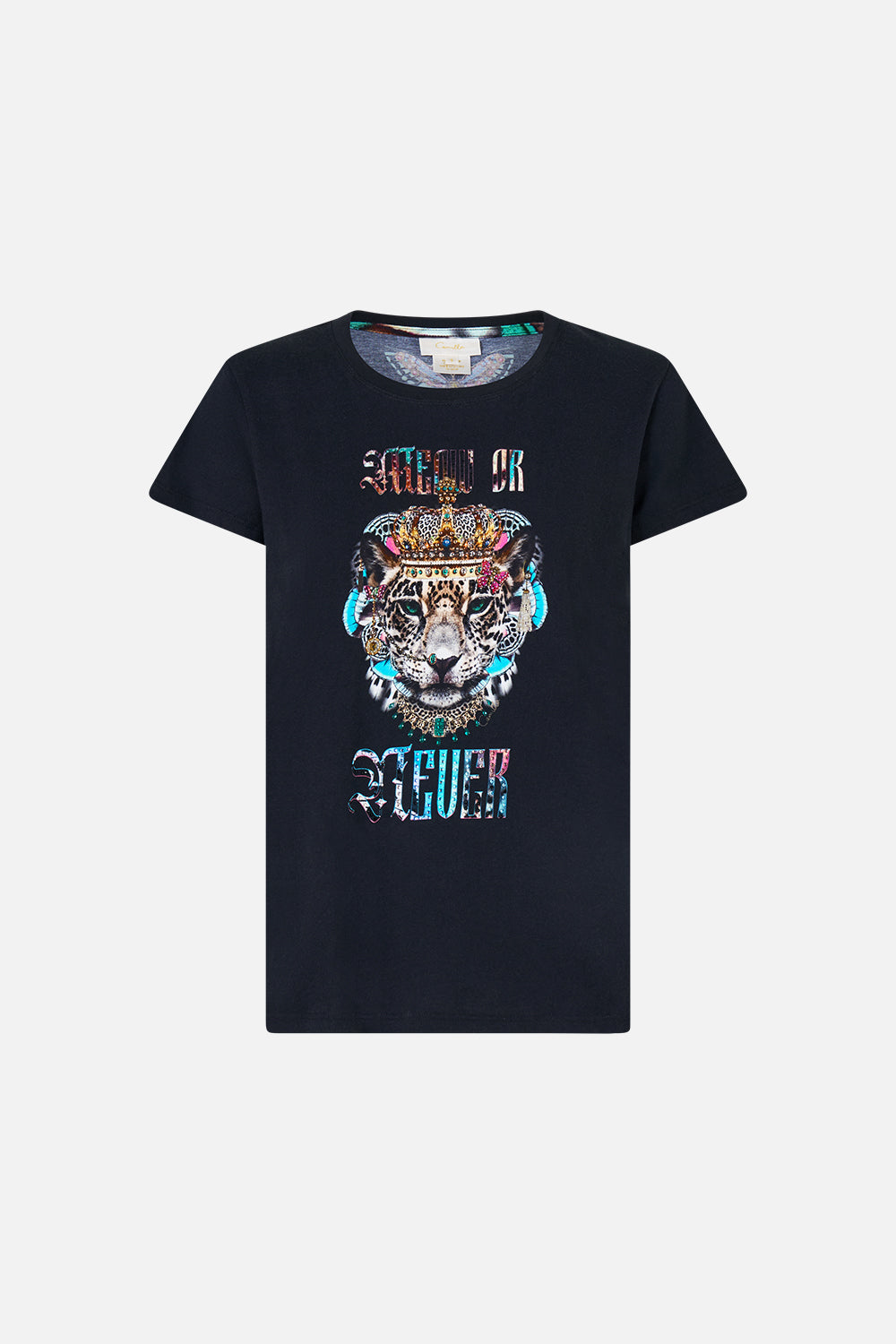 The CAMILLA SLIM FIT ROUND NECK T-SHIRT BUTTERFLY BOHEMIA