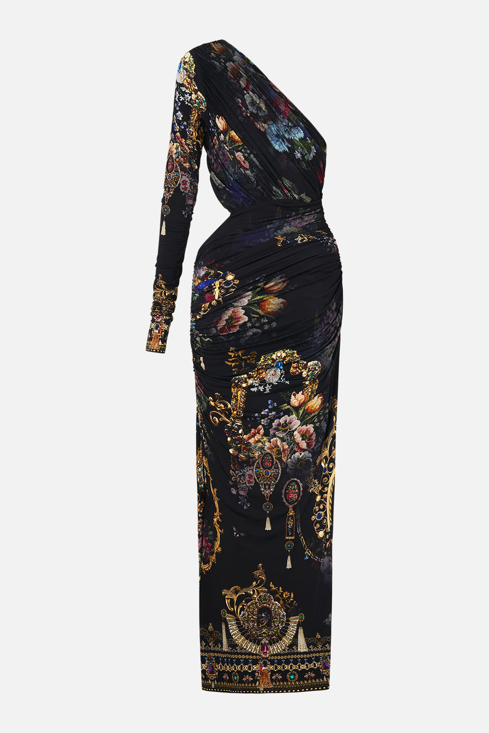 The CAMILLA TRAPEZE TIERED DRESS WITH LINING WILDFLOWER WUNDERLAND in our  print.