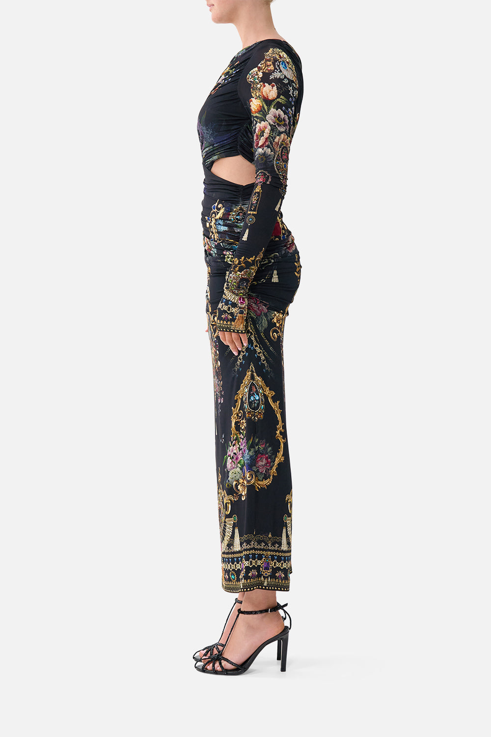 The CAMILLA TRAPEZE TIERED DRESS WITH LINING WILDFLOWER WUNDERLAND in our WILDFLOWER WUNDERLAND print.