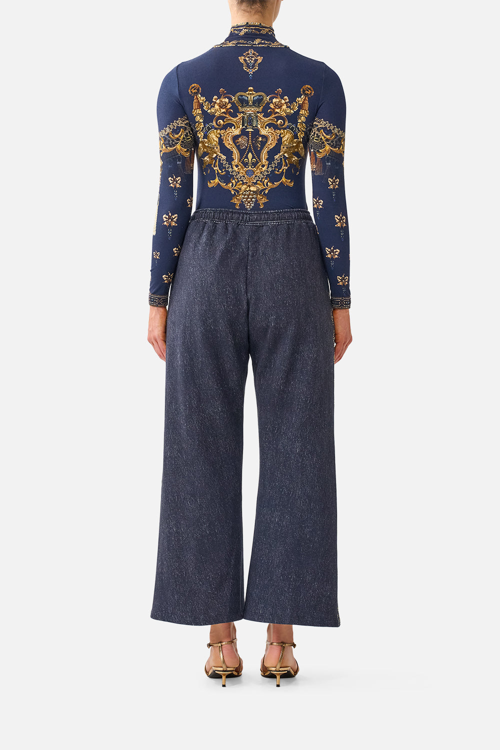 STRAIGHT LEG TRACK PANT CLOAKED IN BAROQUE