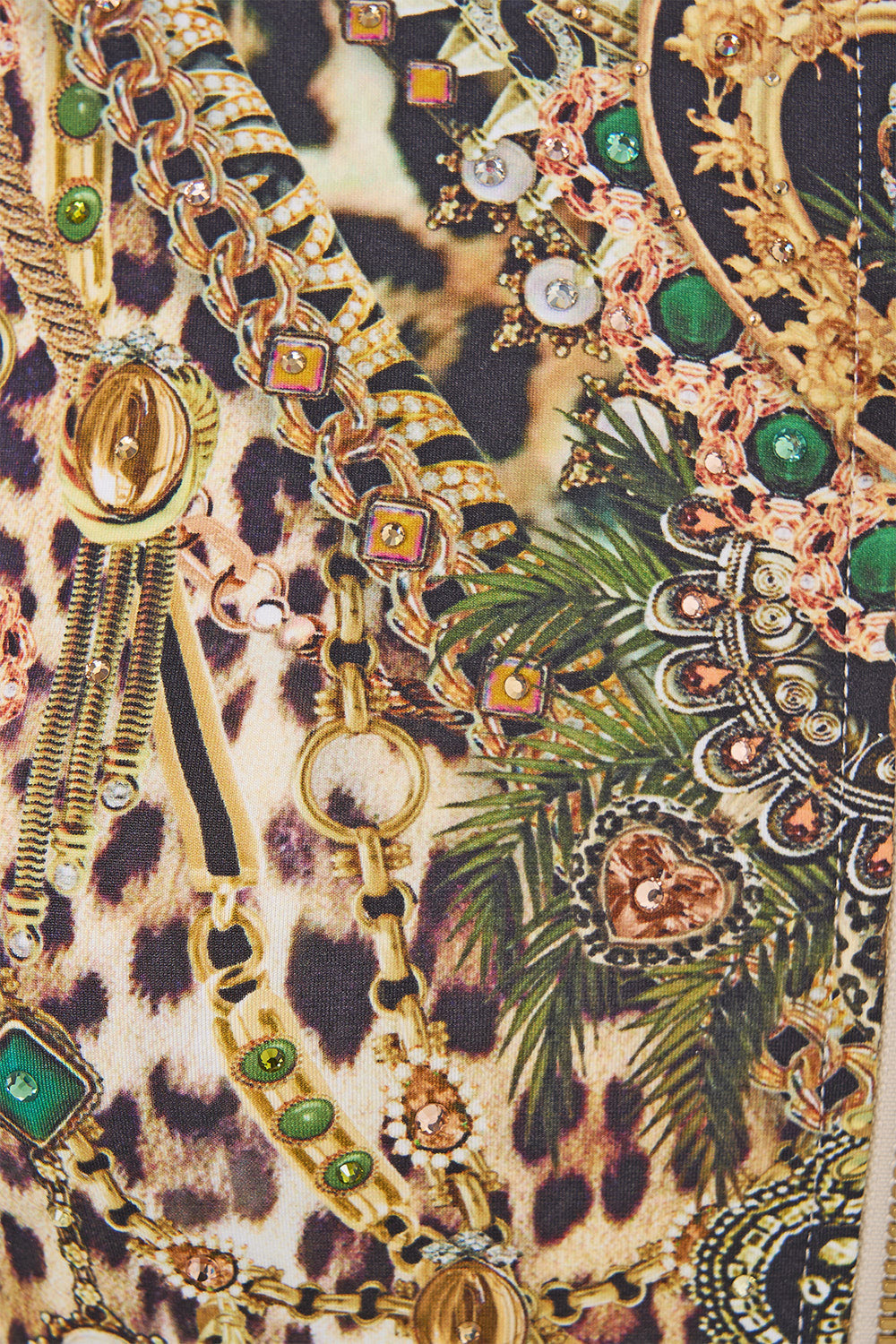 The CAMILLA Long Sleeve Zip Front Paddle Suit Leotigra Land in our Leotigra Land print.