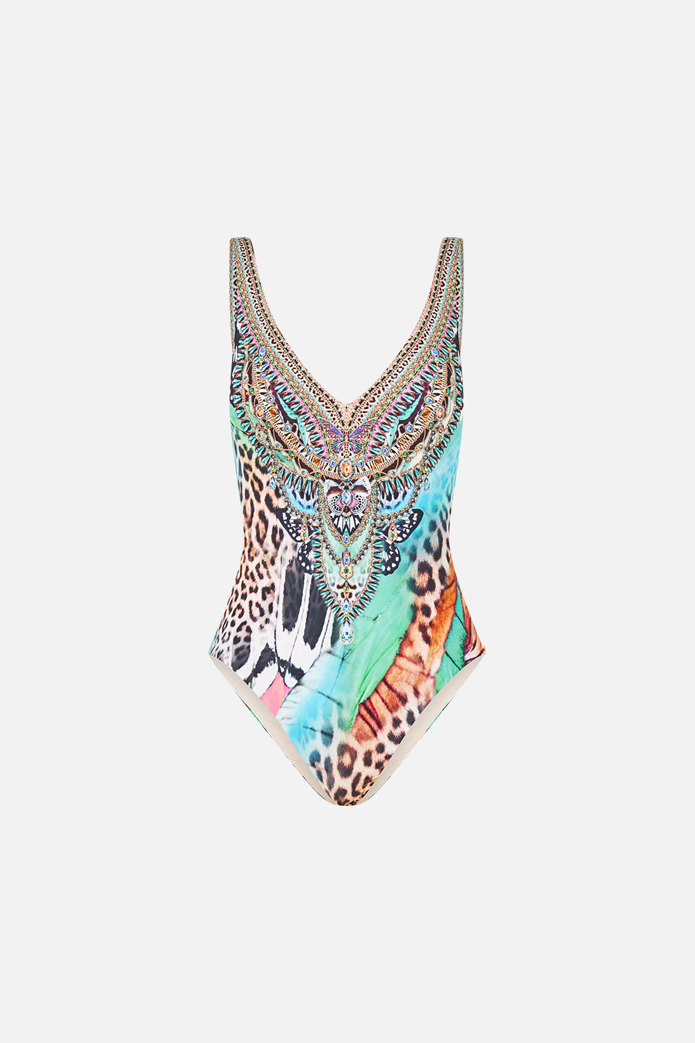 The CAMILLA V NECK ONE PIECE WITH V BACK BUTTERFLY BOHEMIA