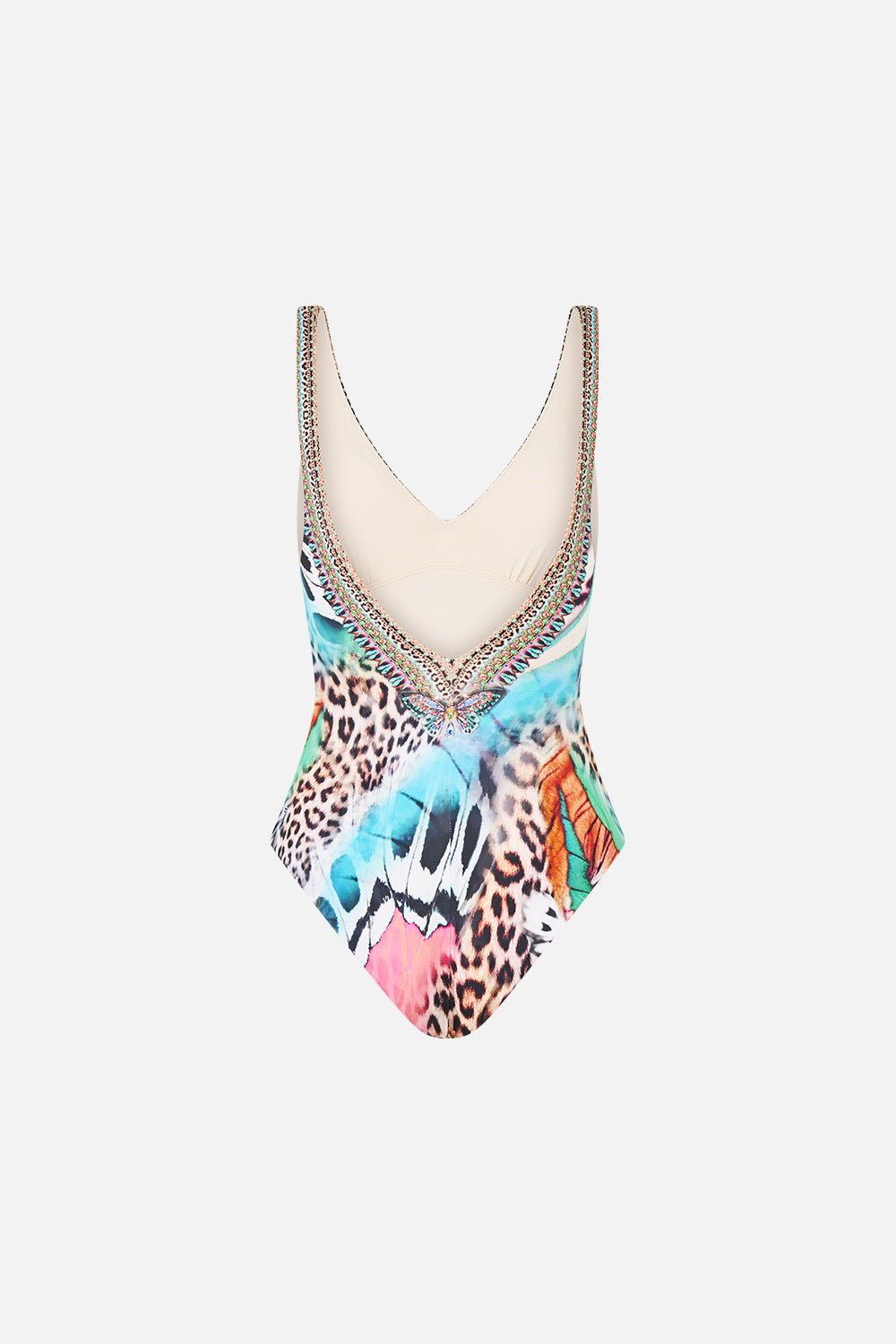 The CAMILLA V NECK ONE PIECE WITH V BACK BUTTERFLY BOHEMIA