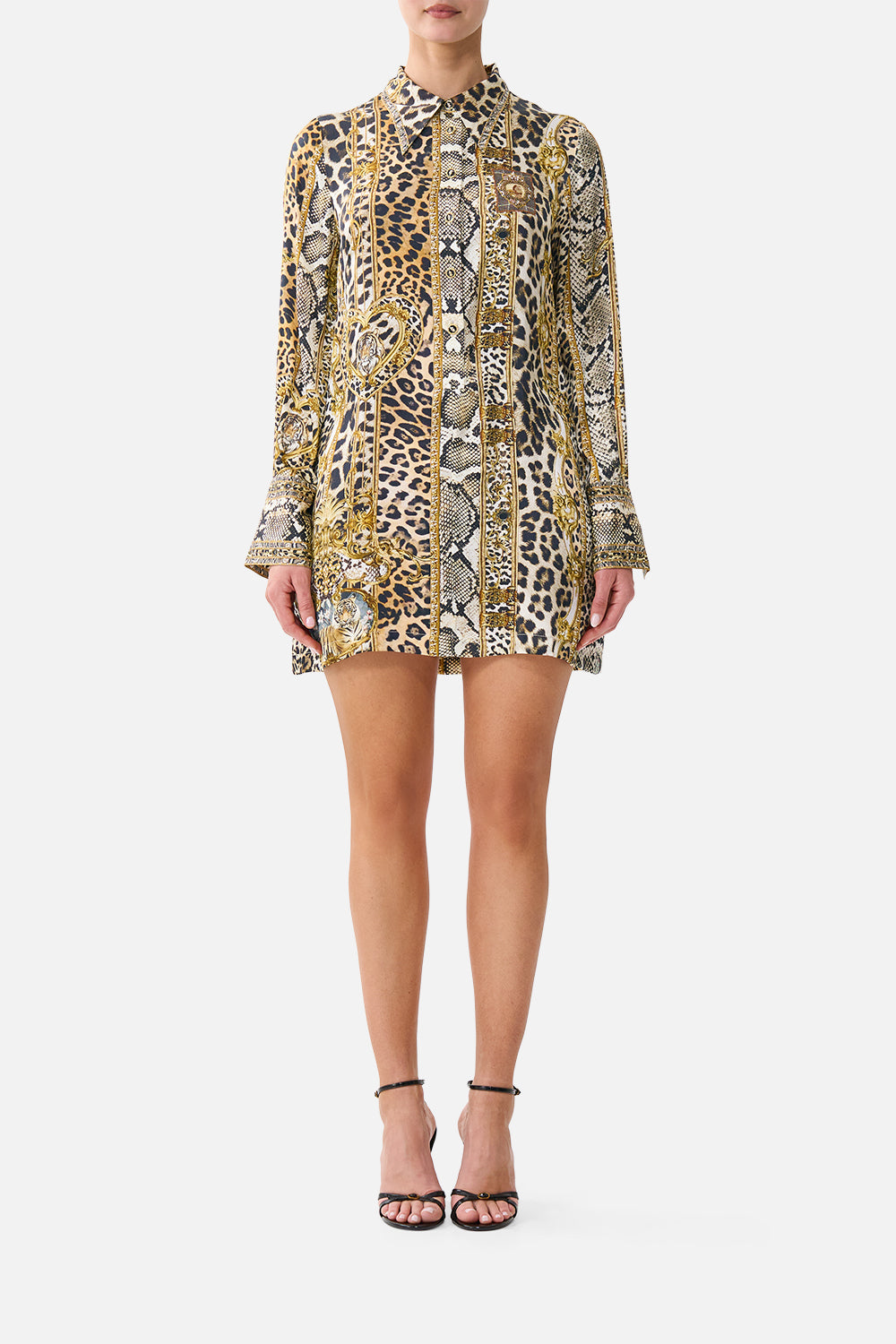 The CAMILLA MINI SHIRT DRESS LEOPARD LIBERTINELEOPARD LIBERTINE