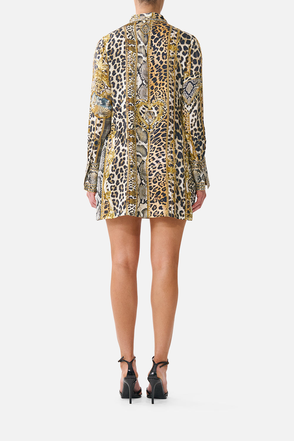 The CAMILLA MINI SHIRT DRESS LEOPARD LIBERTINE