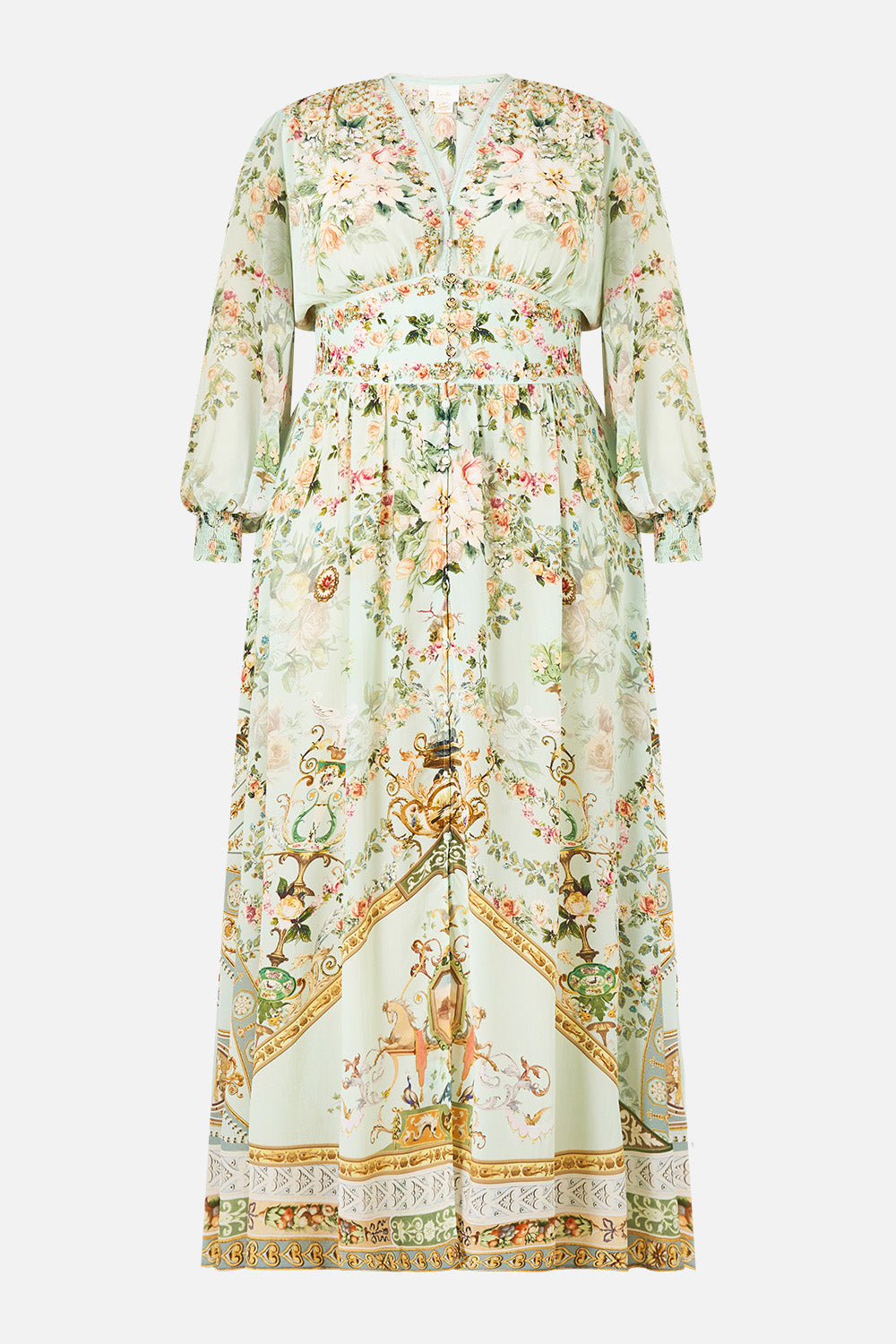 BUTTON DRESS WITH SHAPED WAISTBAND WILDFLOWER WUNDERLAND
