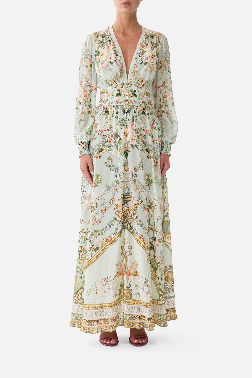 BUTTON DRESS WITH SHAPED WAISTBAND WILDFLOWER WUNDERLAND
