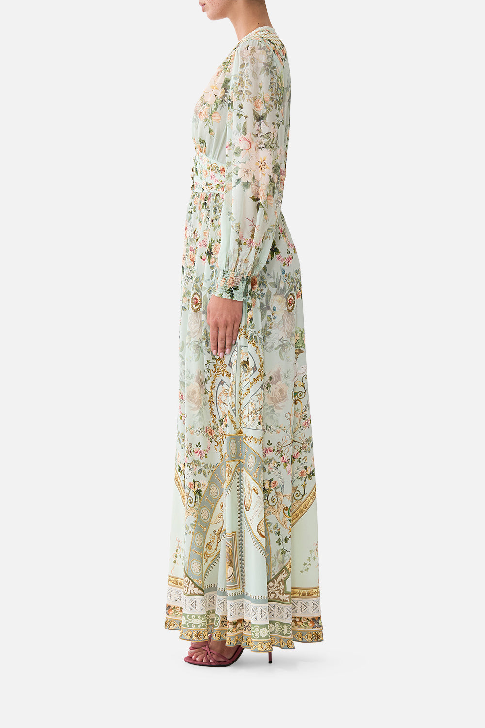 BUTTON DRESS WITH SHAPED WAISTBAND WILDFLOWER WUNDERLAND