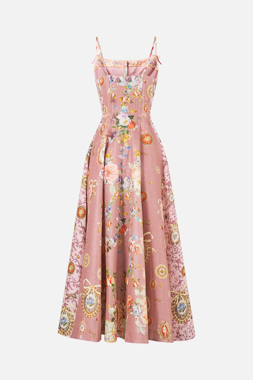 CORSET DRESS WITH LONG FLARED SKIRT CHAMBER OF BLOOMS