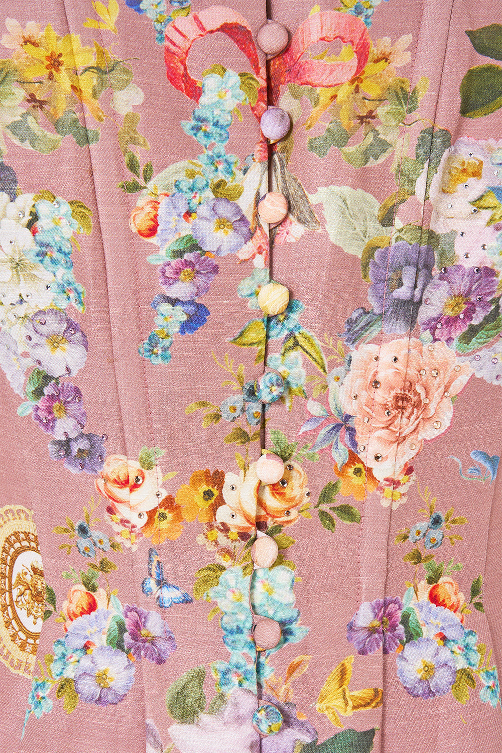 CORSET DRESS WITH LONG FLARED SKIRT CHAMBER OF BLOOMS