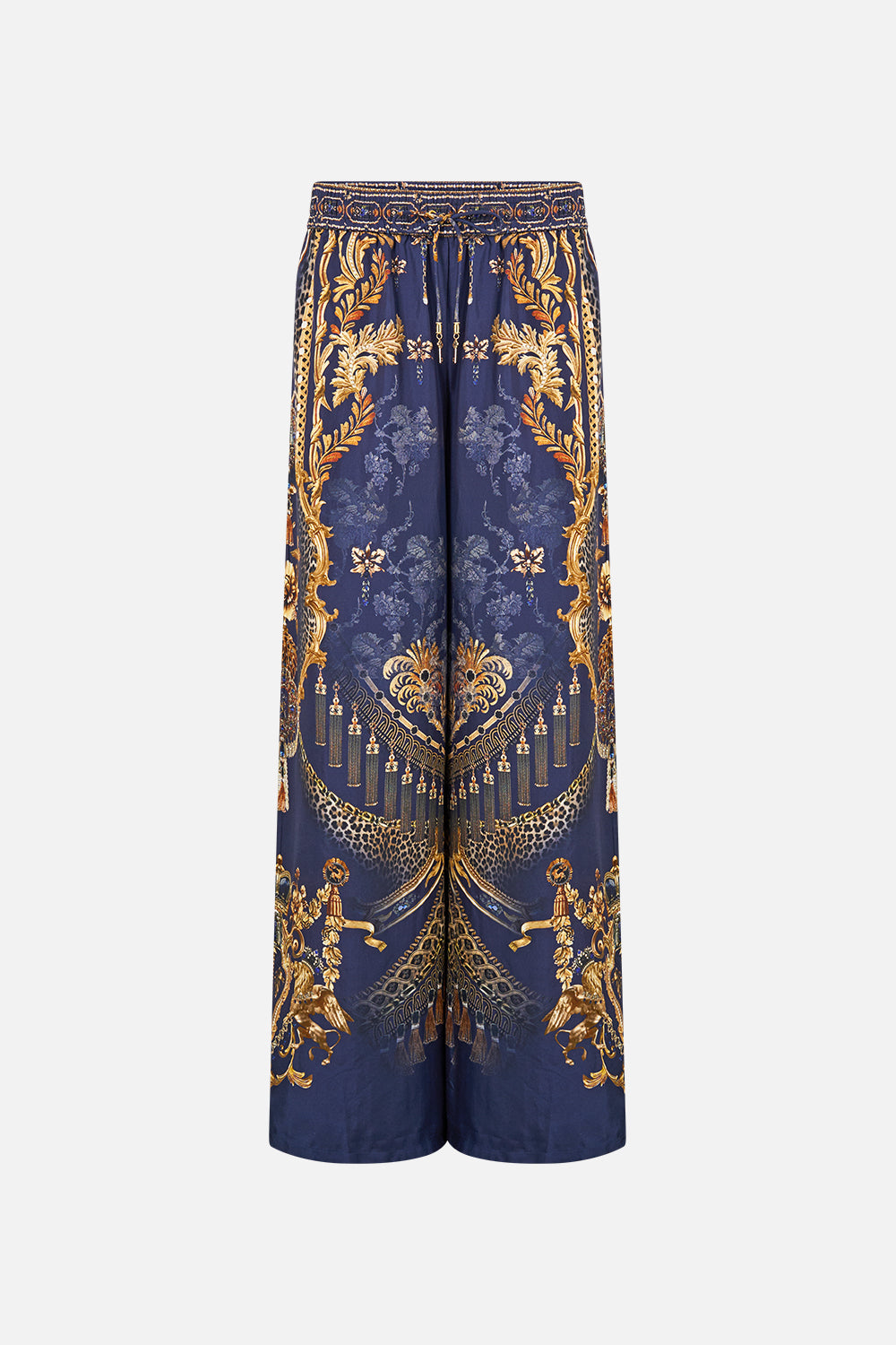 The CAMILLA Straight Leg Pant in our Cloaked in Baroque print, front view.