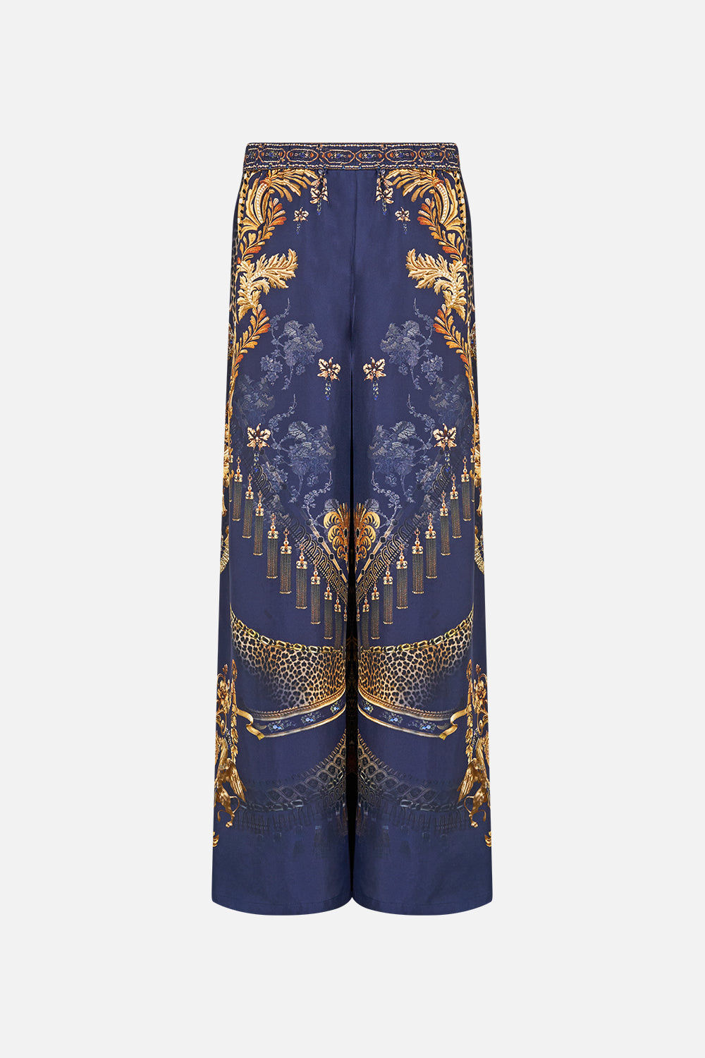 The CAMILLA Straight Leg Pant in our Cloaked in Baroque print, back view.