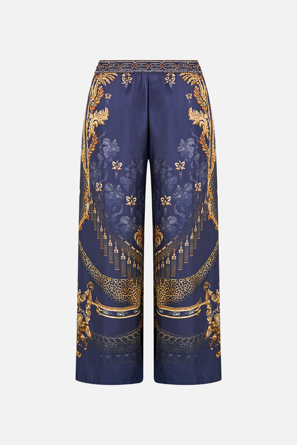 The CAMILLA Straight Leg Pant in our Cloaked in Baroque print, back view.