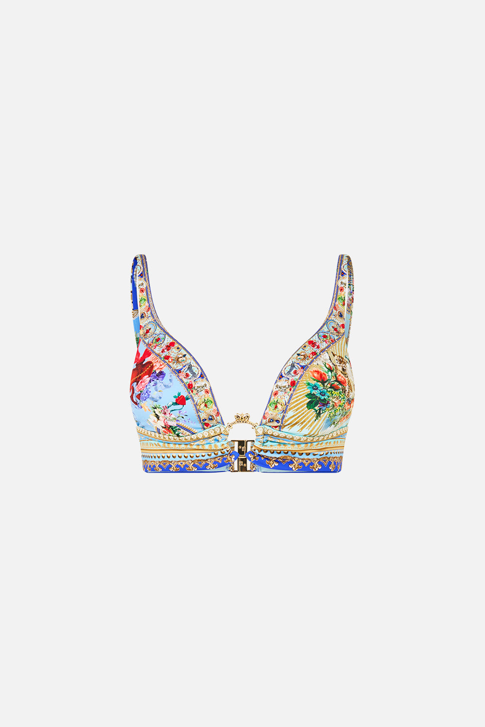 The CAMILLA HIGH TRI BIKINI TOP WITH RING FRONT VERSES IN VINTAGE