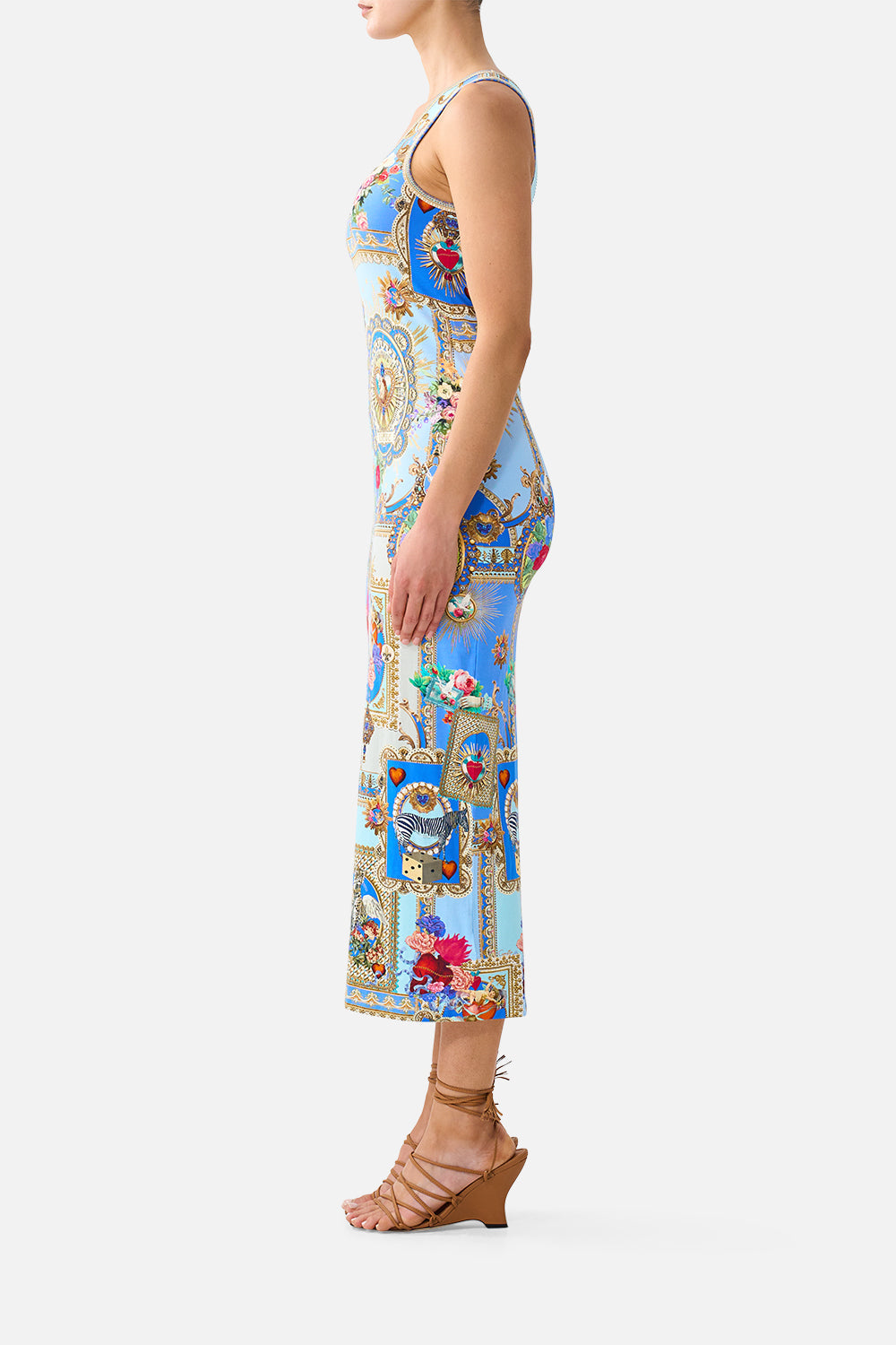 JERSEY SCOOP NECK TANK DRESS VERSES IN VINTAGE