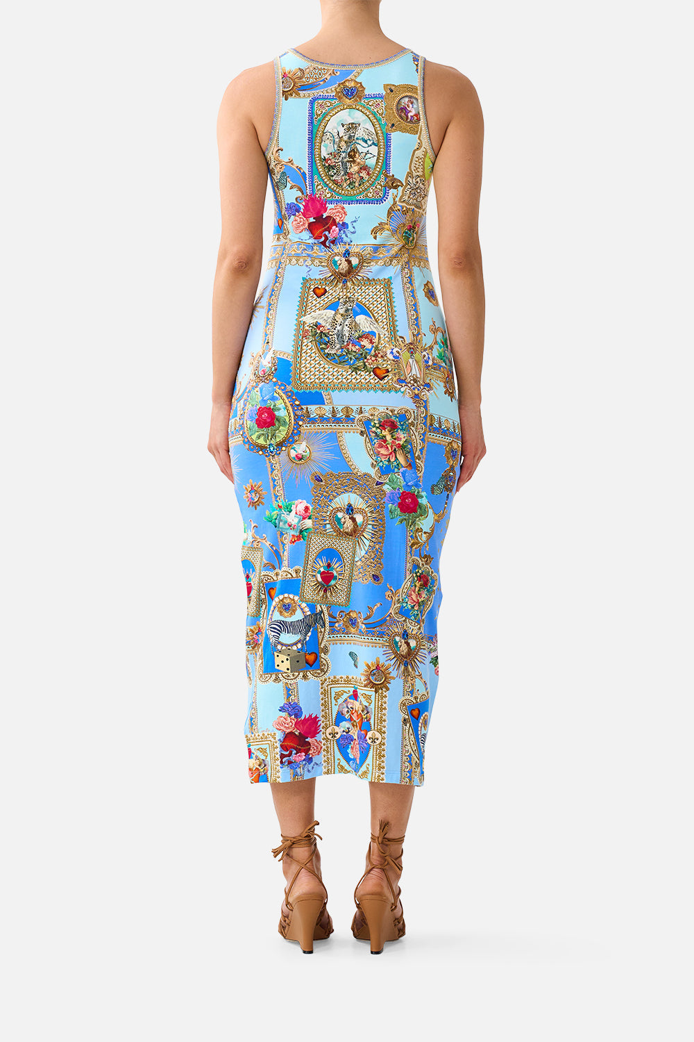 JERSEY SCOOP NECK TANK DRESS VERSES IN VINTAGE