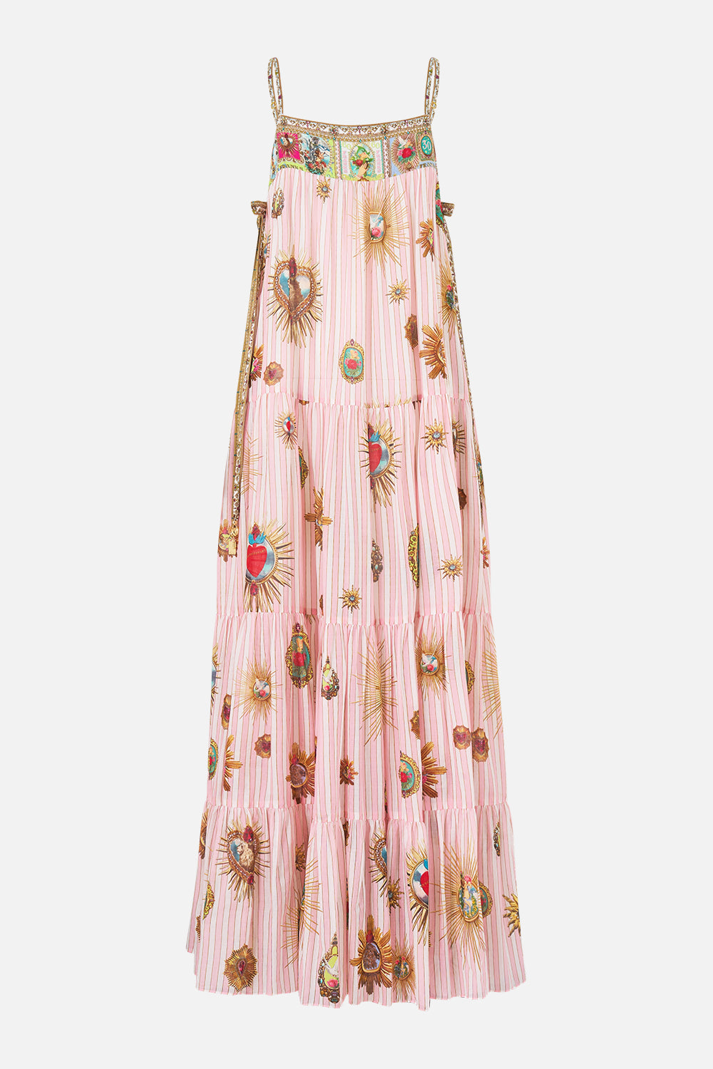 LONG TIERED DRESS WITH BOW TIES PAINTED PRAYERS