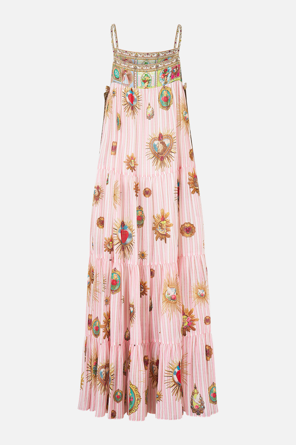 LONG TIERED DRESS WITH BOW TIES PAINTED PRAYERS