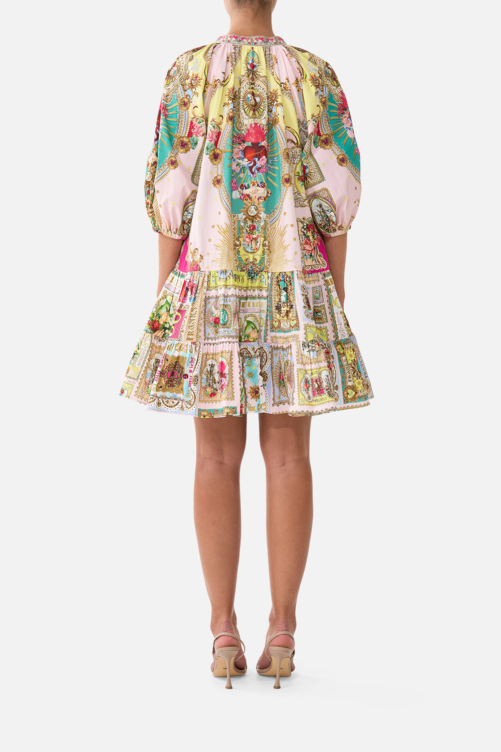 The CAMILLA PUFF SLEEVE SHIRT DRESS PAINTED PRAYERS