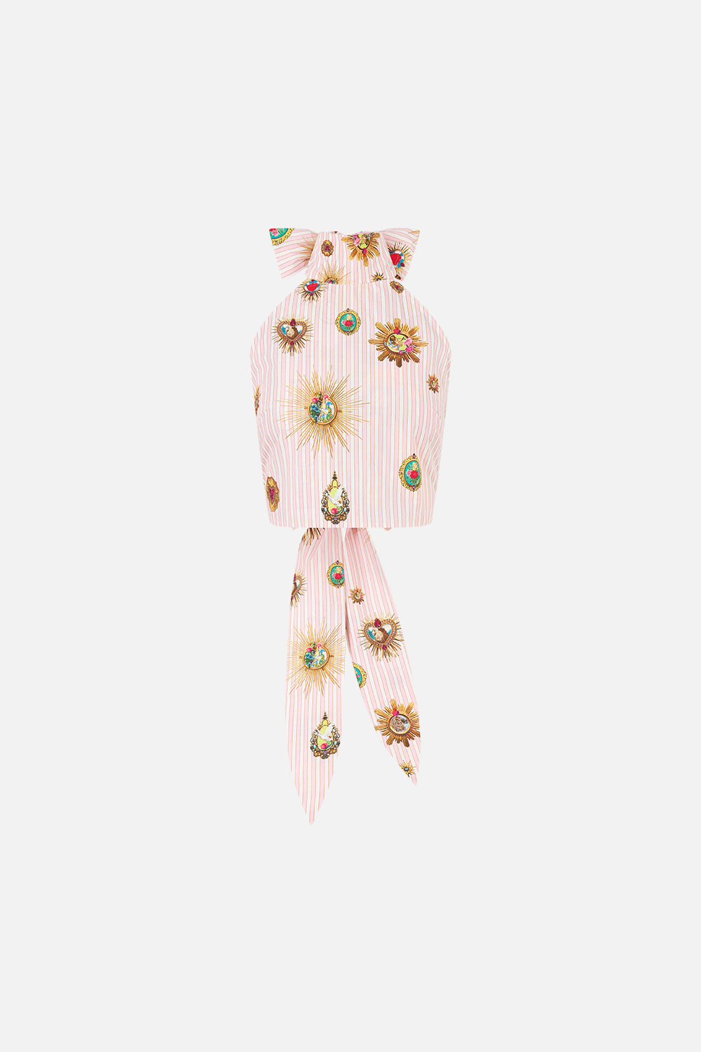 The CAMILLA REVERSIBLE HALTER TIE BACK TOP PAINTED PRAYERS