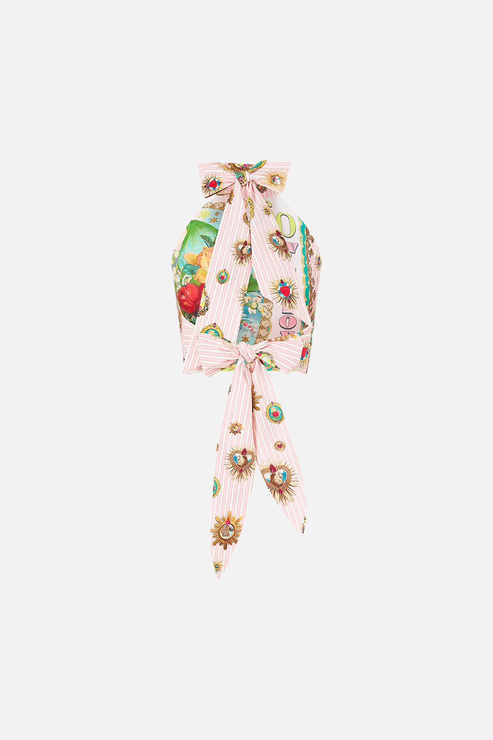 The CAMILLA REVERSIBLE HALTER TIE BACK TOP PAINTED PRAYERS
