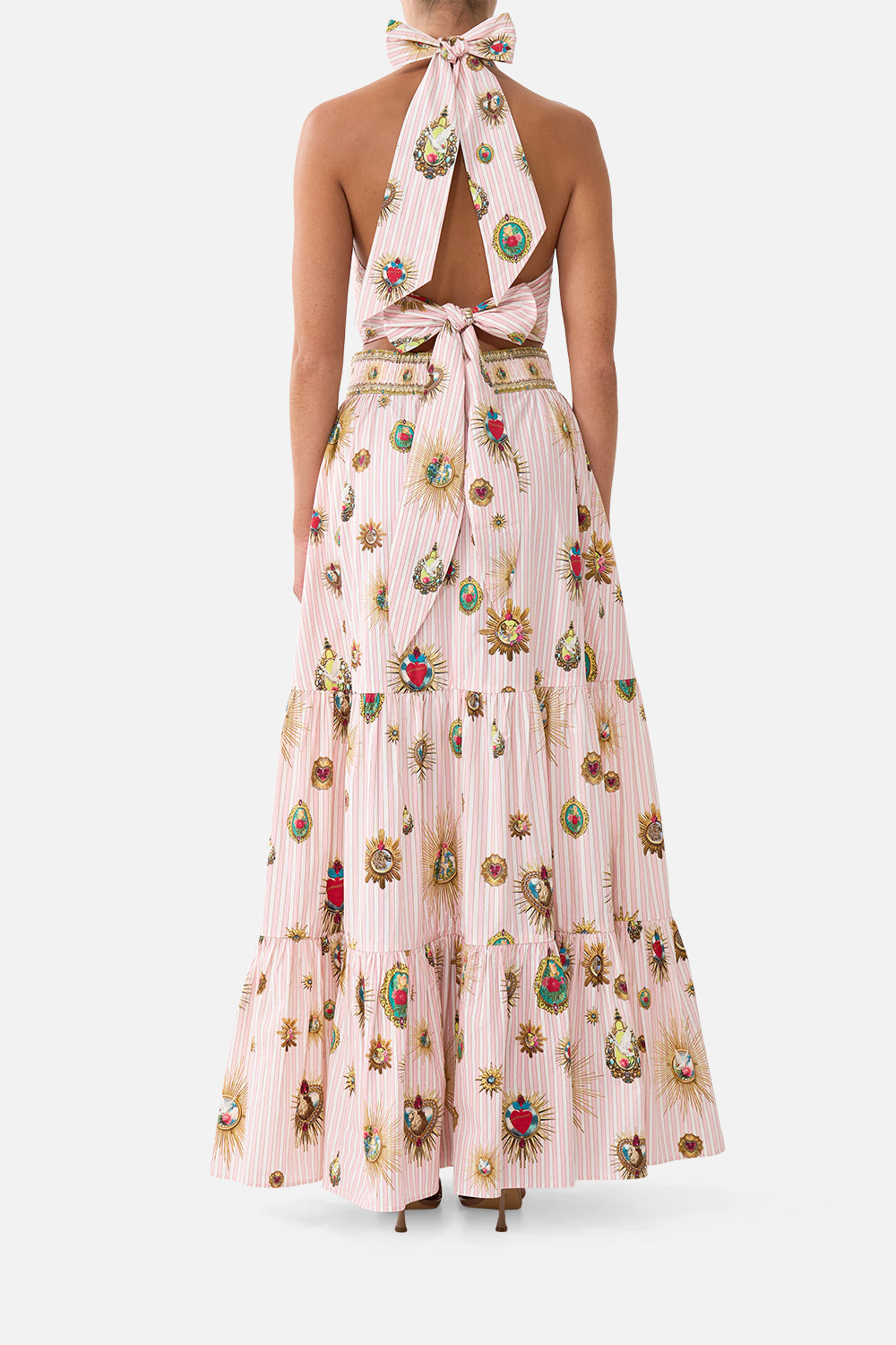The CAMILLA REVERSIBLE HALTER TIE BACK TOP PAINTED PRAYERS