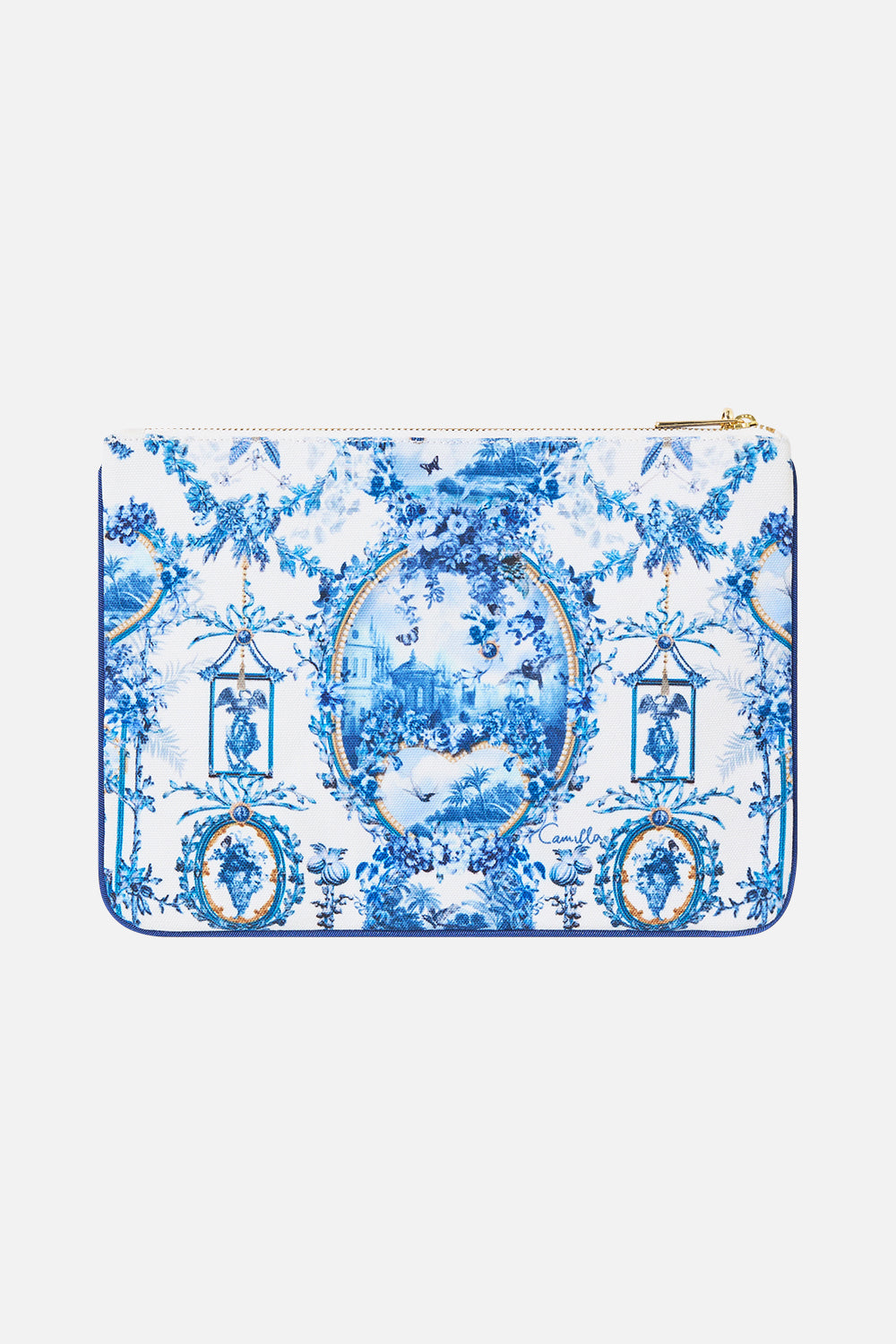 The CAMILLA Small Canvas Clutch The Porcelain Parlour in our The Porcelain Parlour print.