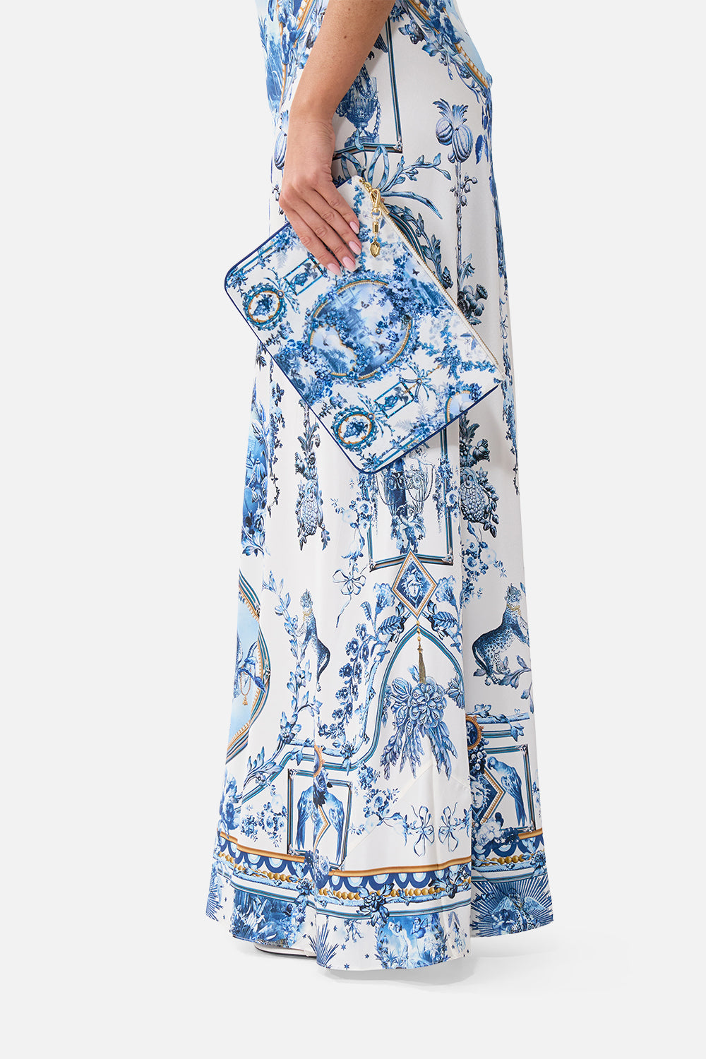 The CAMILLA Small Canvas Clutch The Porcelain Parlour in our The Porcelain Parlour print.