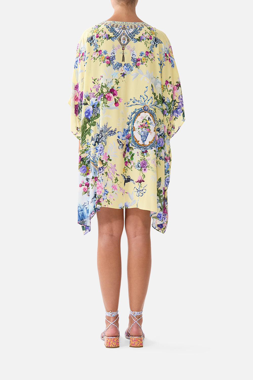 The CAMILLA Short Lace Up Kaftan Chinoiserie Child in our Chinoiserie Child print.