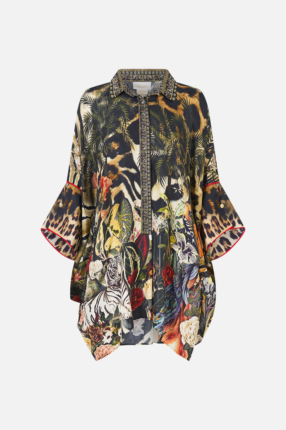 The CAMILLA Batwing Shirt Leotigra Land in our Leotigra Land print.