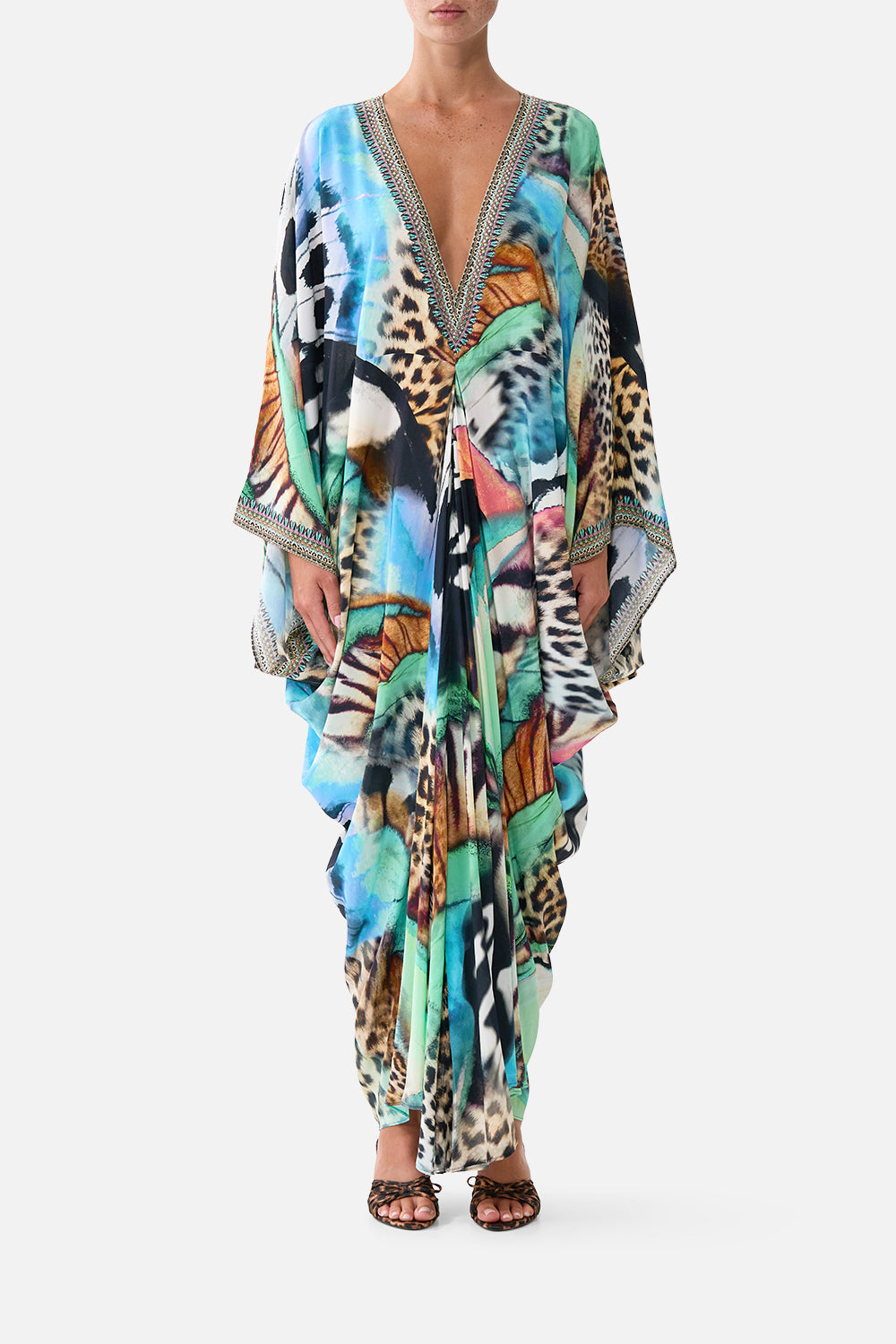 T SHAPE LONG KAFTAN BUTTERFLY BOHEMIA
