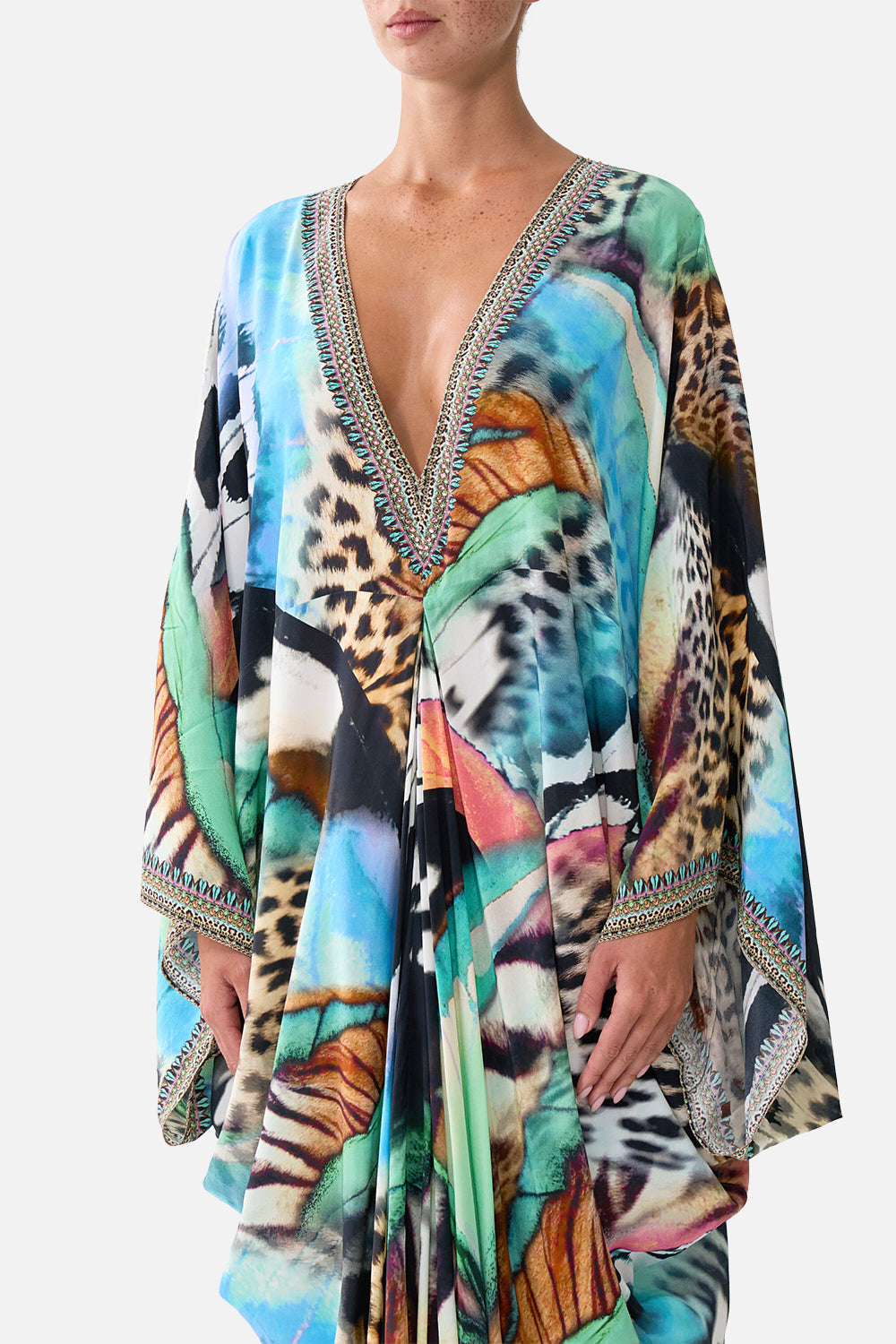 T SHAPE LONG KAFTAN BUTTERFLY BOHEMIA