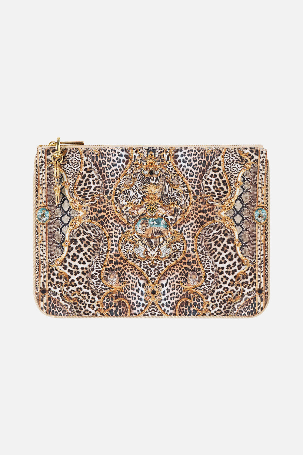The CAMILLA Small Canvas Clutch Leopard Libertine in our Leopard Libertine print.